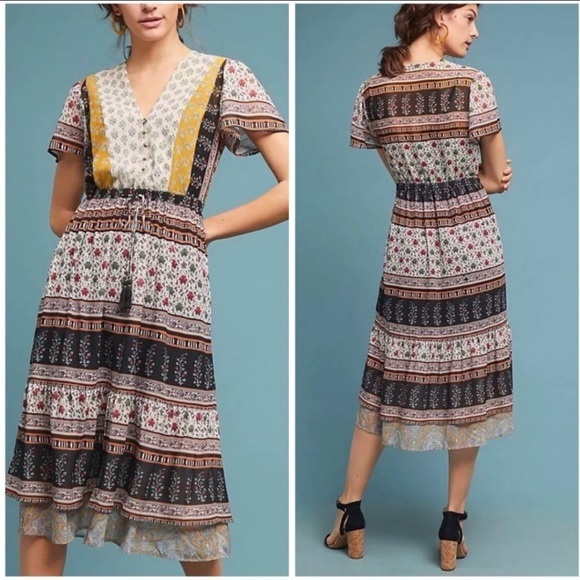 NWT One September Provençal boho midi dress, sz M - Picture 1 of 8